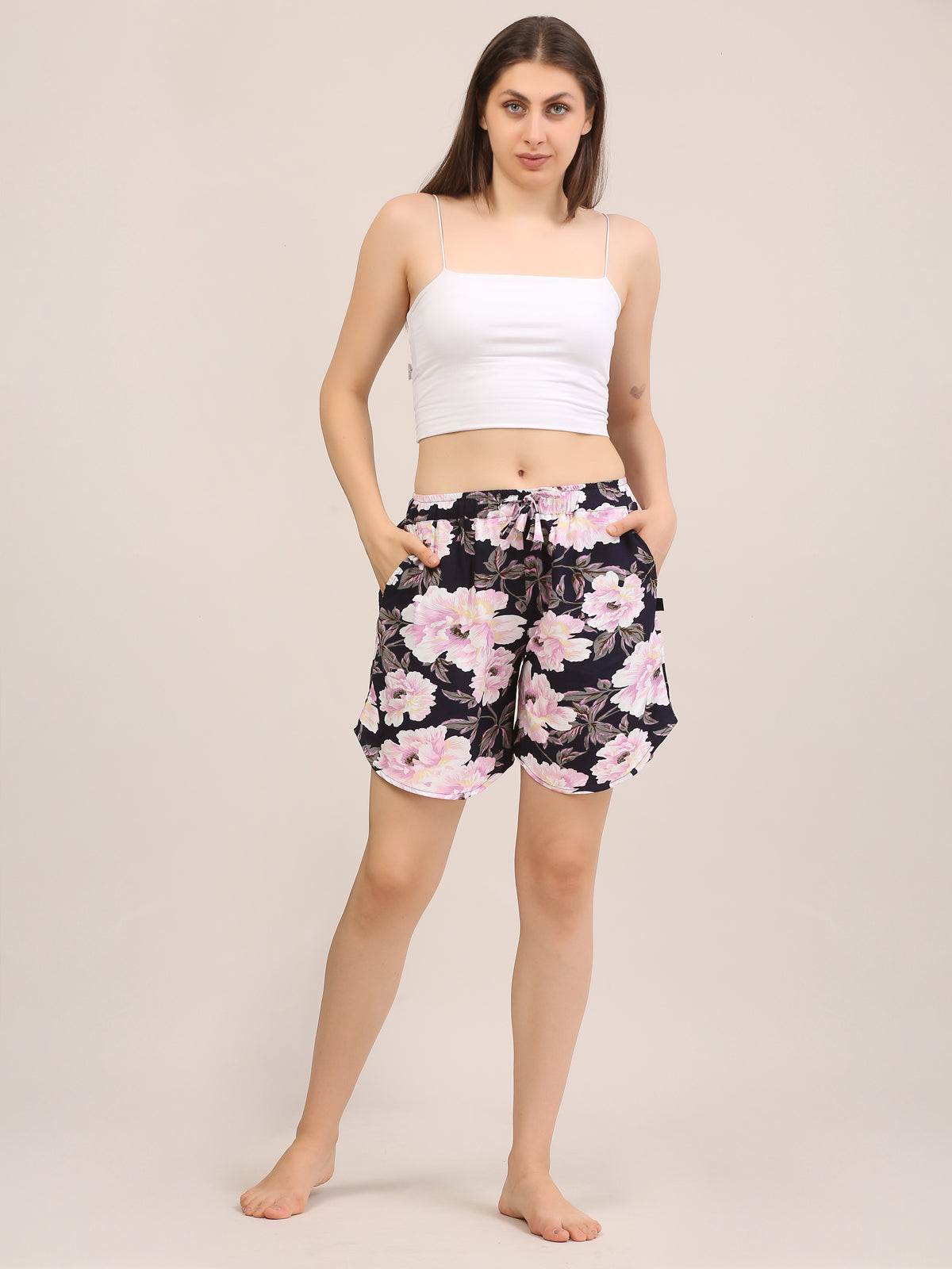 Women's Rayon Print Culotte Shorts
