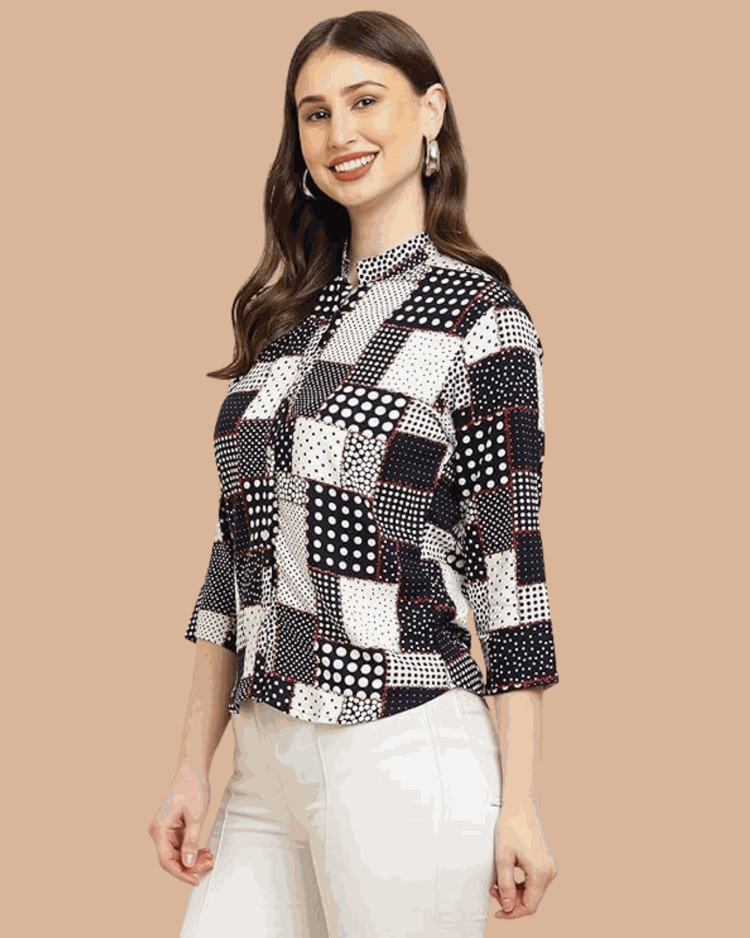 Women's Rayon Viscose Shirt Blue Box