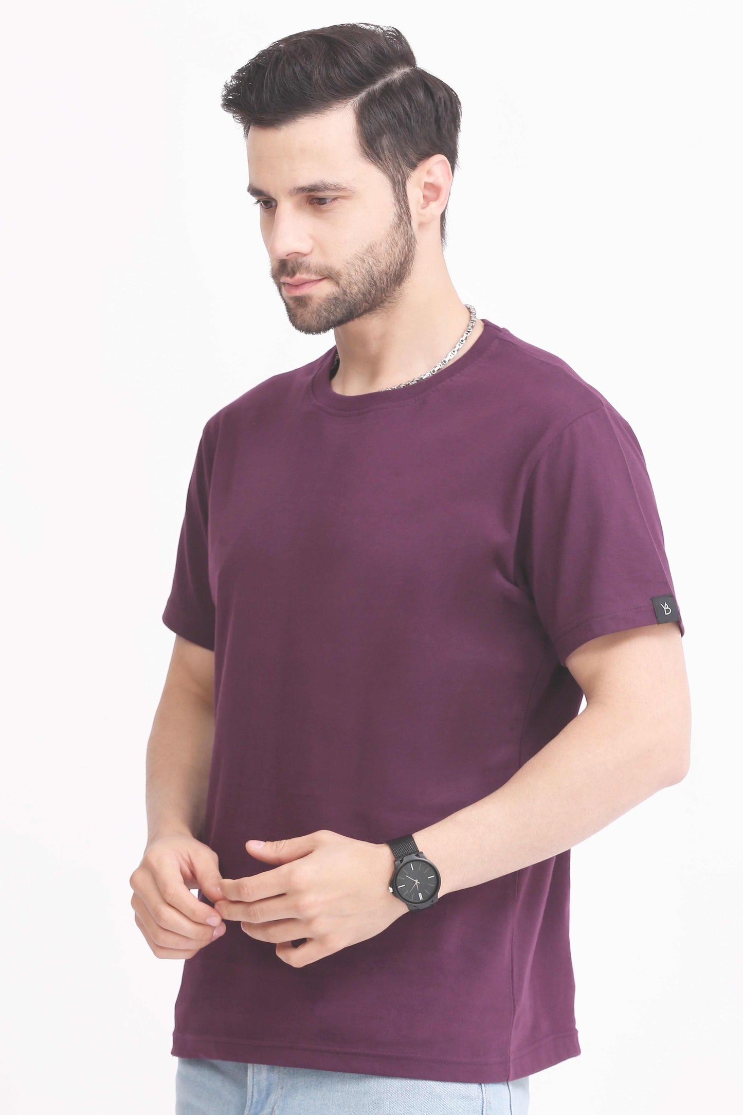 Men's Regular Cotton T-Shirt | Purple