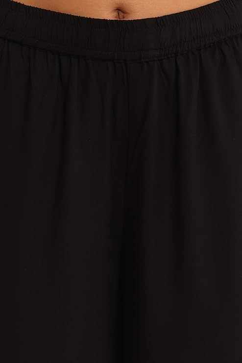 Womens Rayon Plazzo Black
