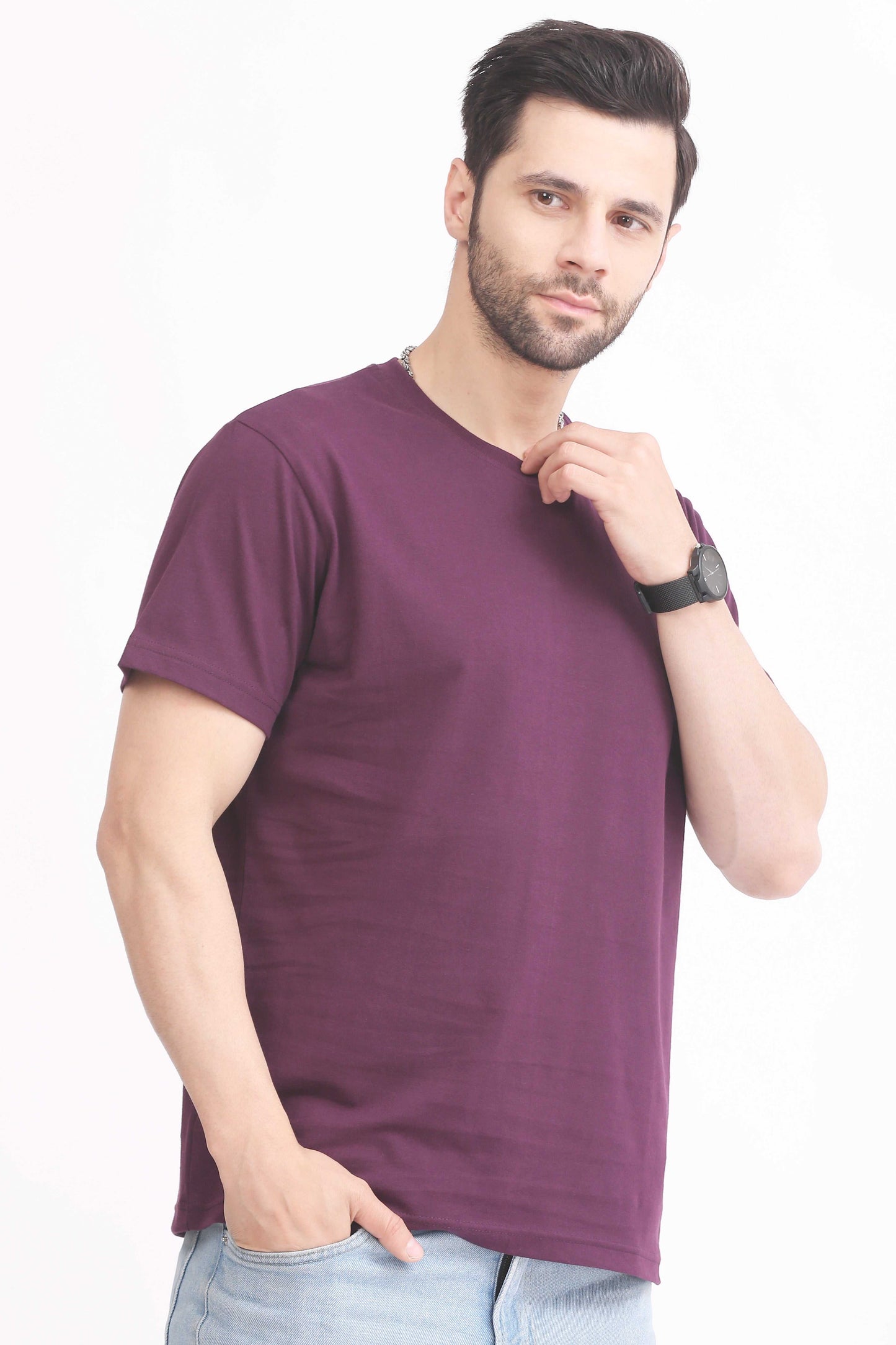 Men's Regular Cotton T-Shirt | Purple