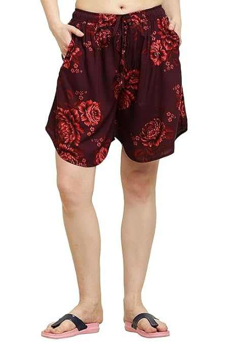 Womens Rayon Print Culotte Shorts