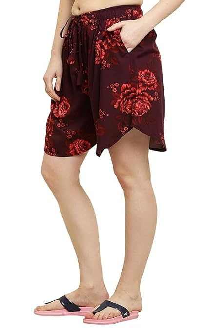 Womens Rayon Print Culotte Shorts