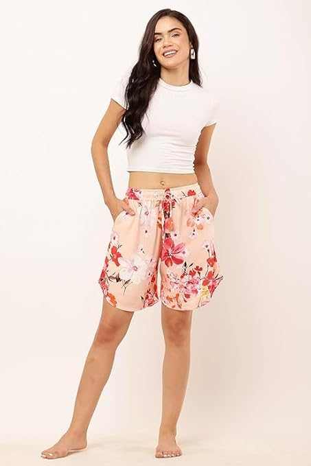 Womens Rayon Print Culotte Shorts