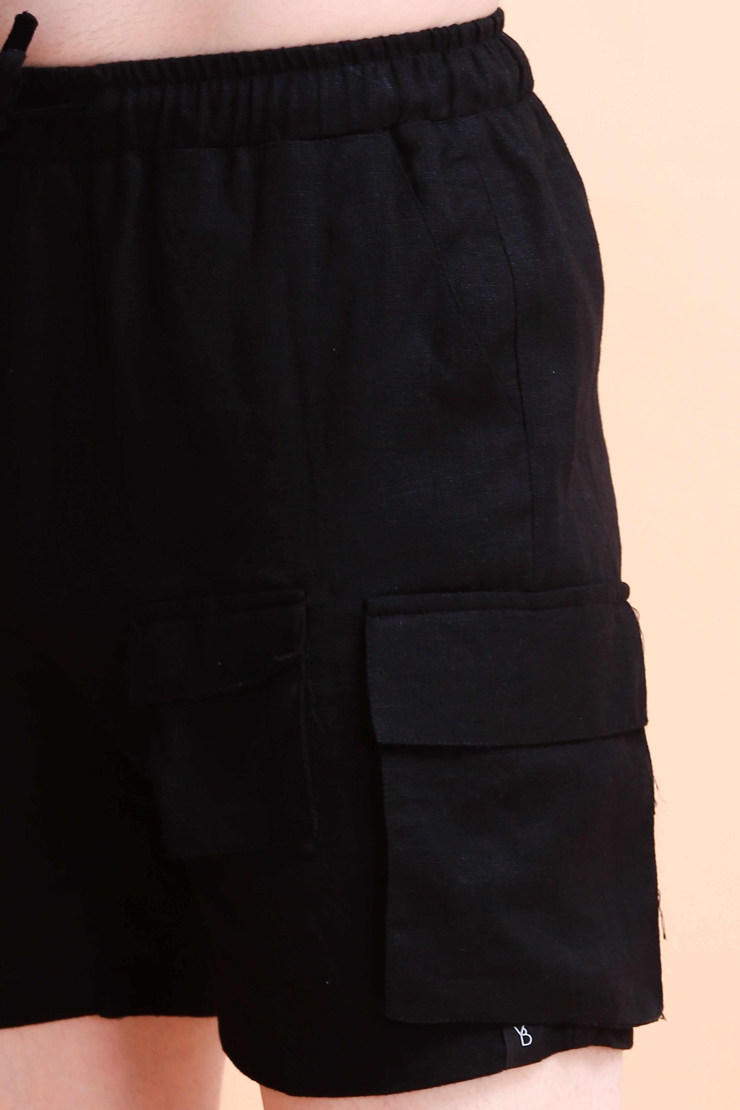 YoungBlok Men's Linen Cargo Shorts