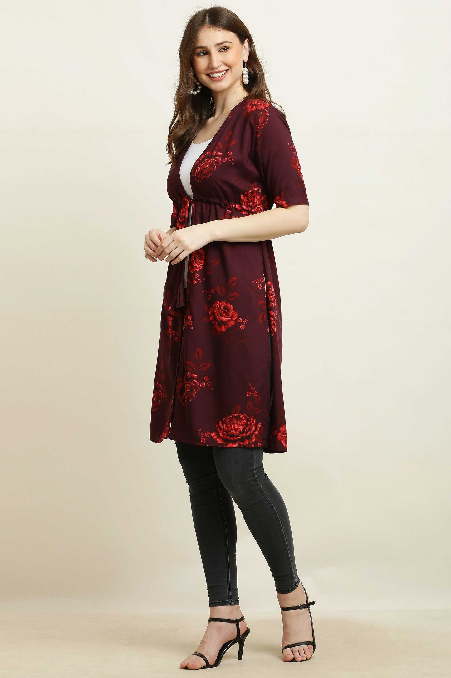 Rayon Printed Stylish Long Shrug