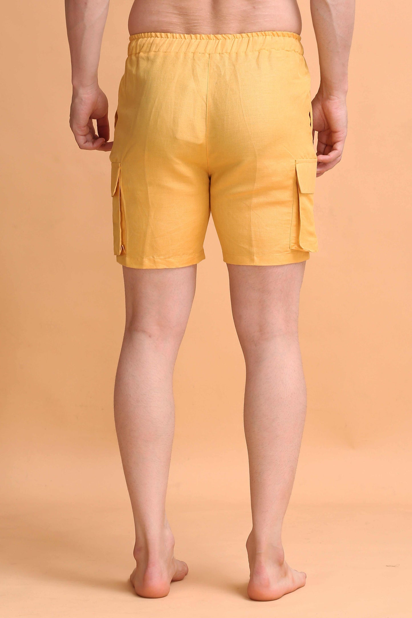 YoungBlok Men's Linen Cargo Shorts