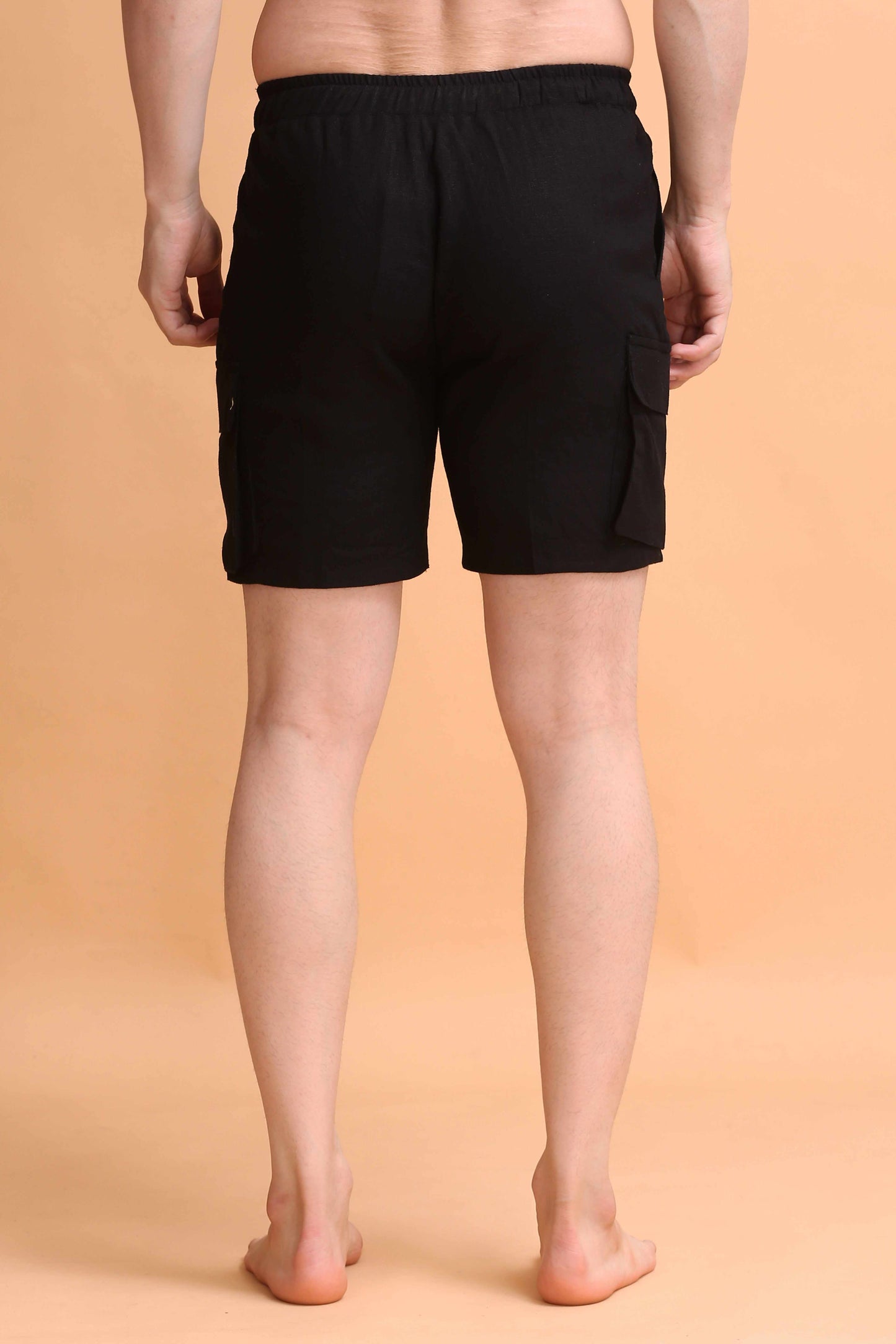 YoungBlok Men's Linen Cargo Shorts