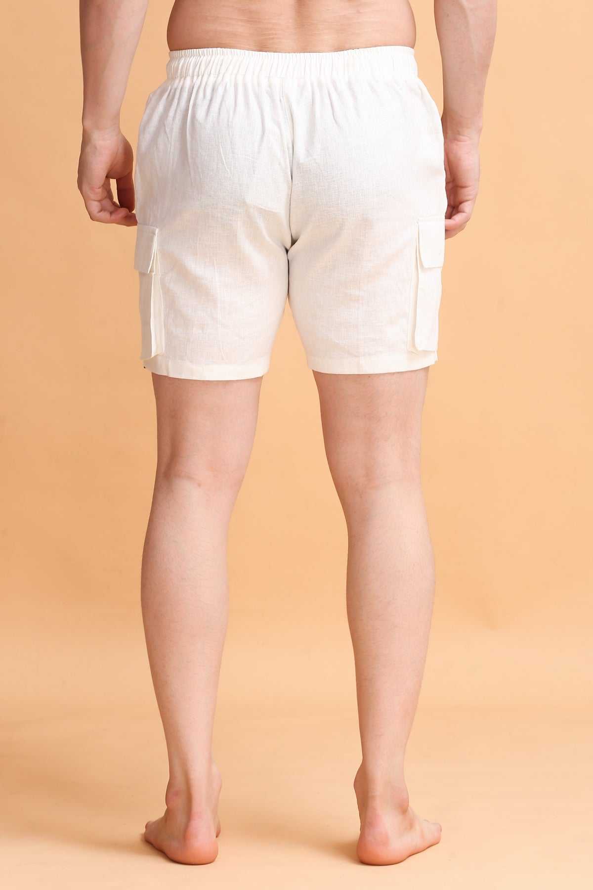 YoungBlok Men's Linen Cargo Shorts