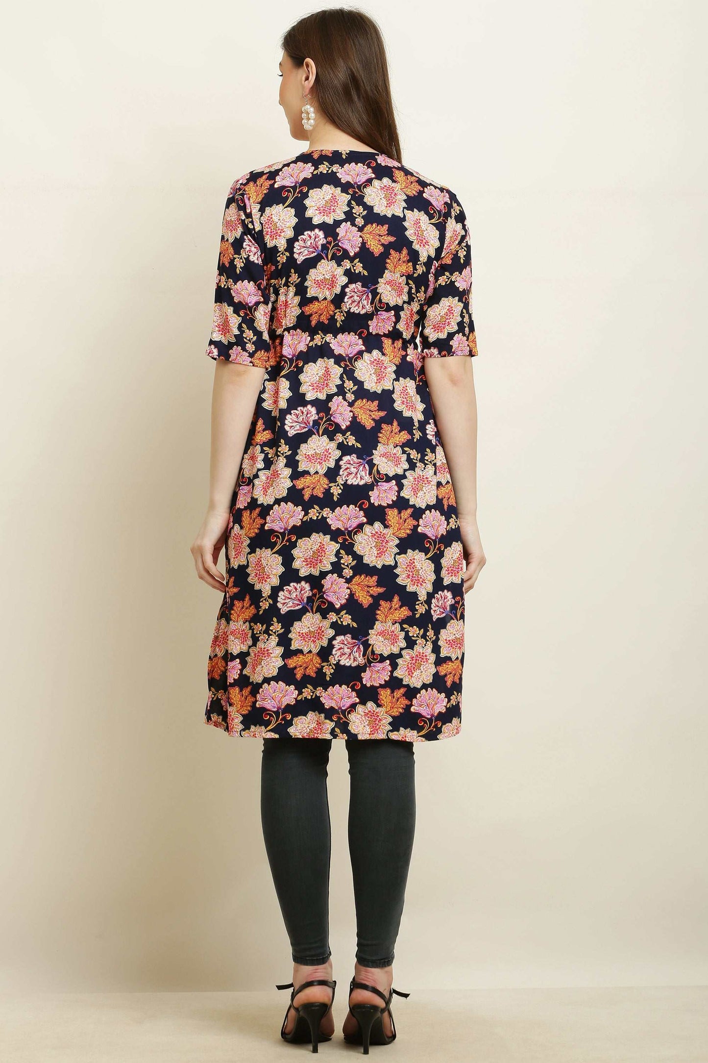 rayon printed stylish long shrug multiflower