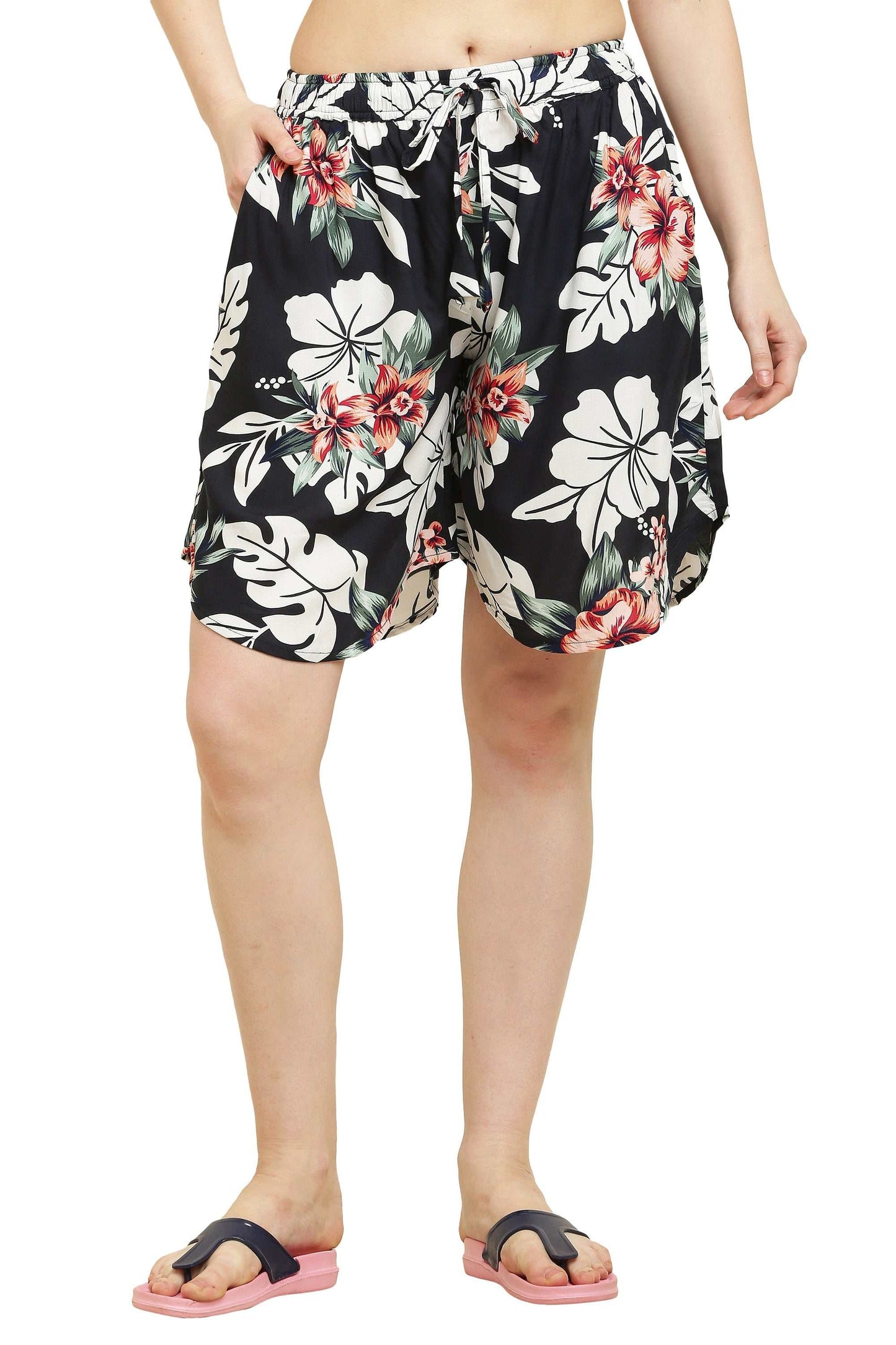 Women's Rayon Print Culotte Shorts