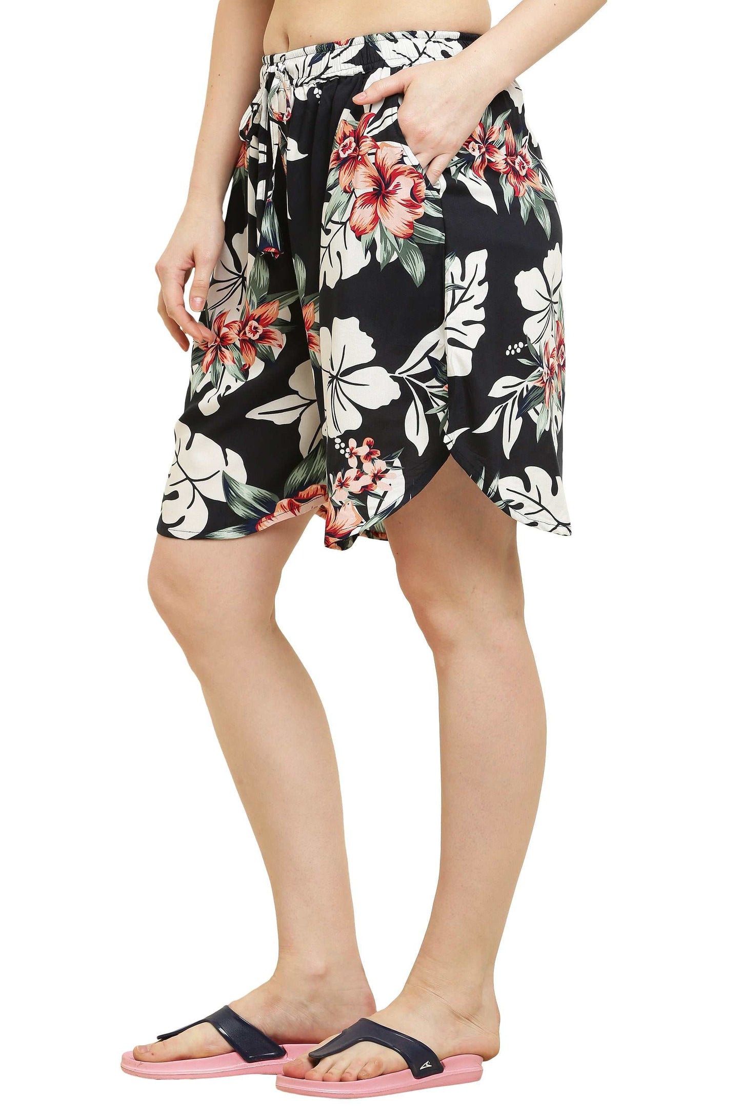 Women's Rayon Print Culotte Shorts