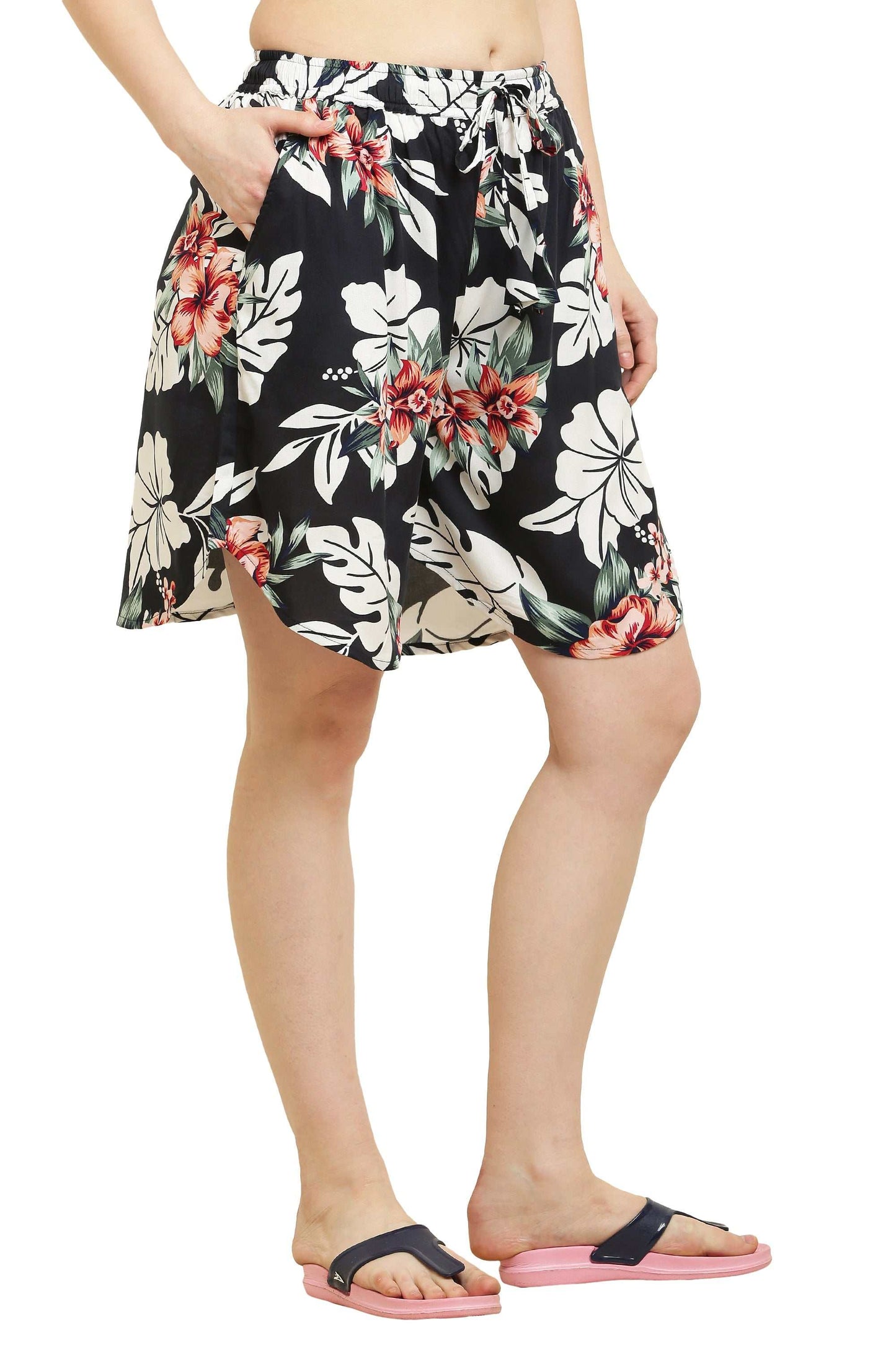Women's Rayon Print Culotte Shorts