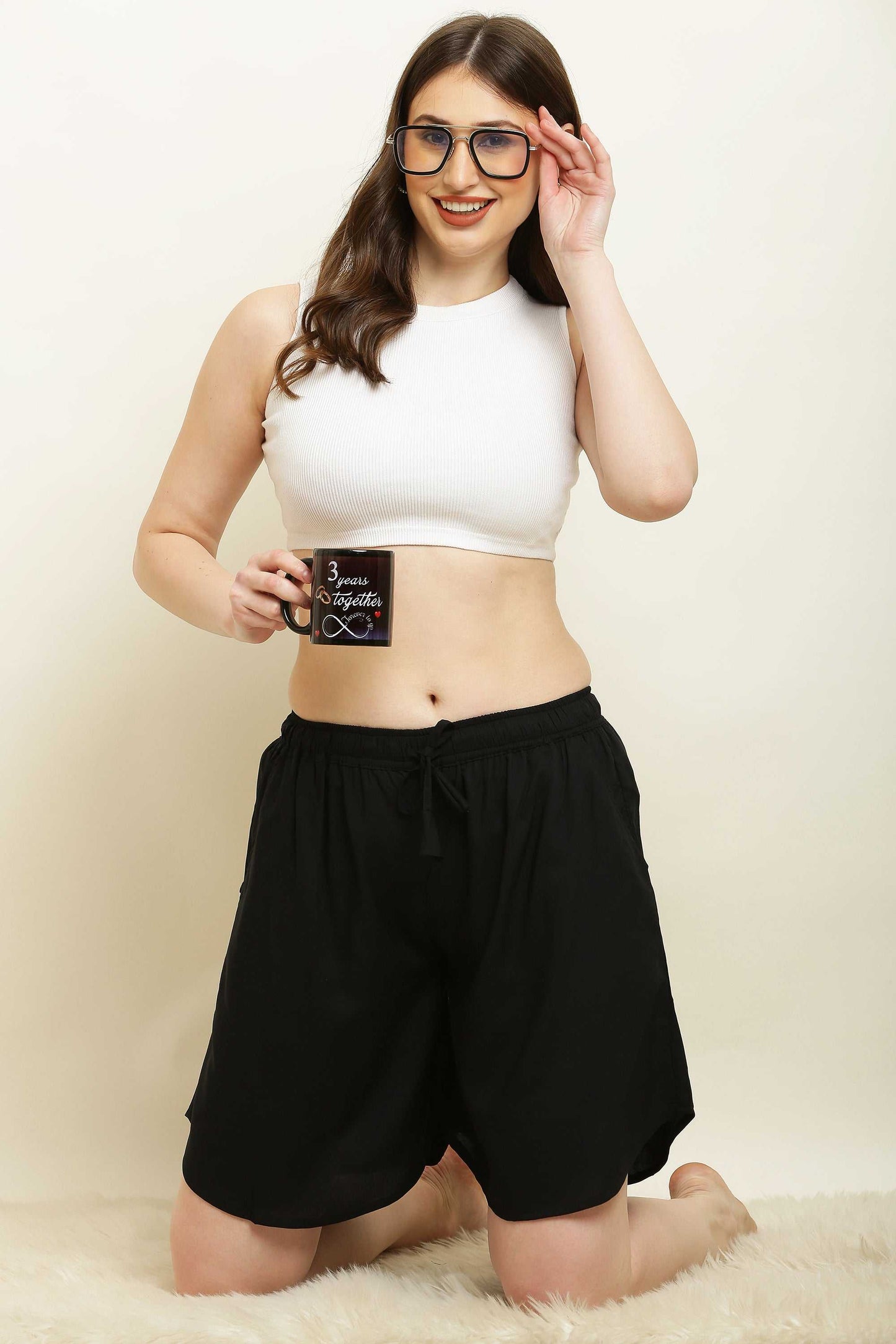 Womens Rayon Print Culotte Shorts