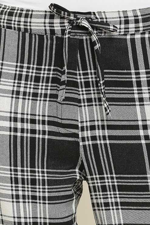 Women's Checked Cotton Pyjama Black