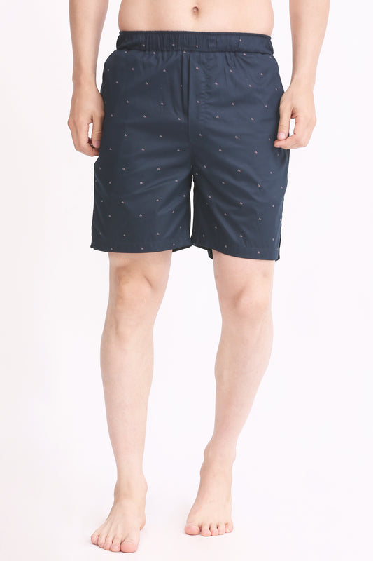 Men's Cotton Shorts - Navy Blue Triangle