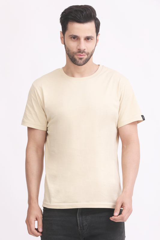 Men's Regular Cotton T-Shirt | Beige