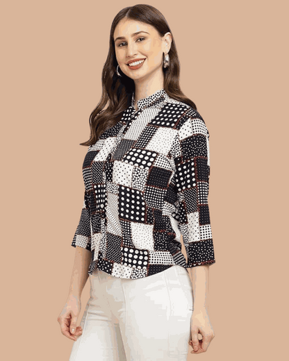 Women's Rayon Viscose Shirt Blue Box