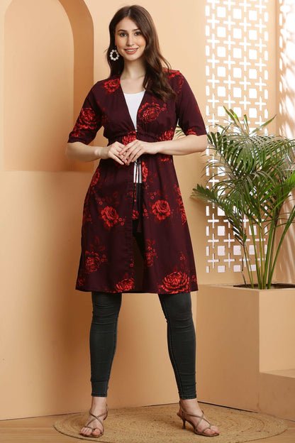Rayon Printed Stylish Long Shrug