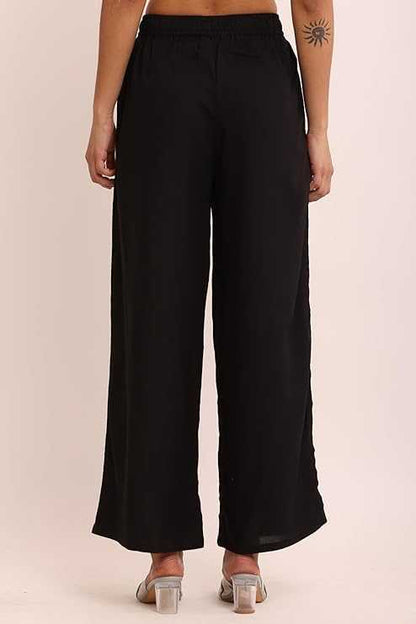 Womens Rayon Plazzo Black