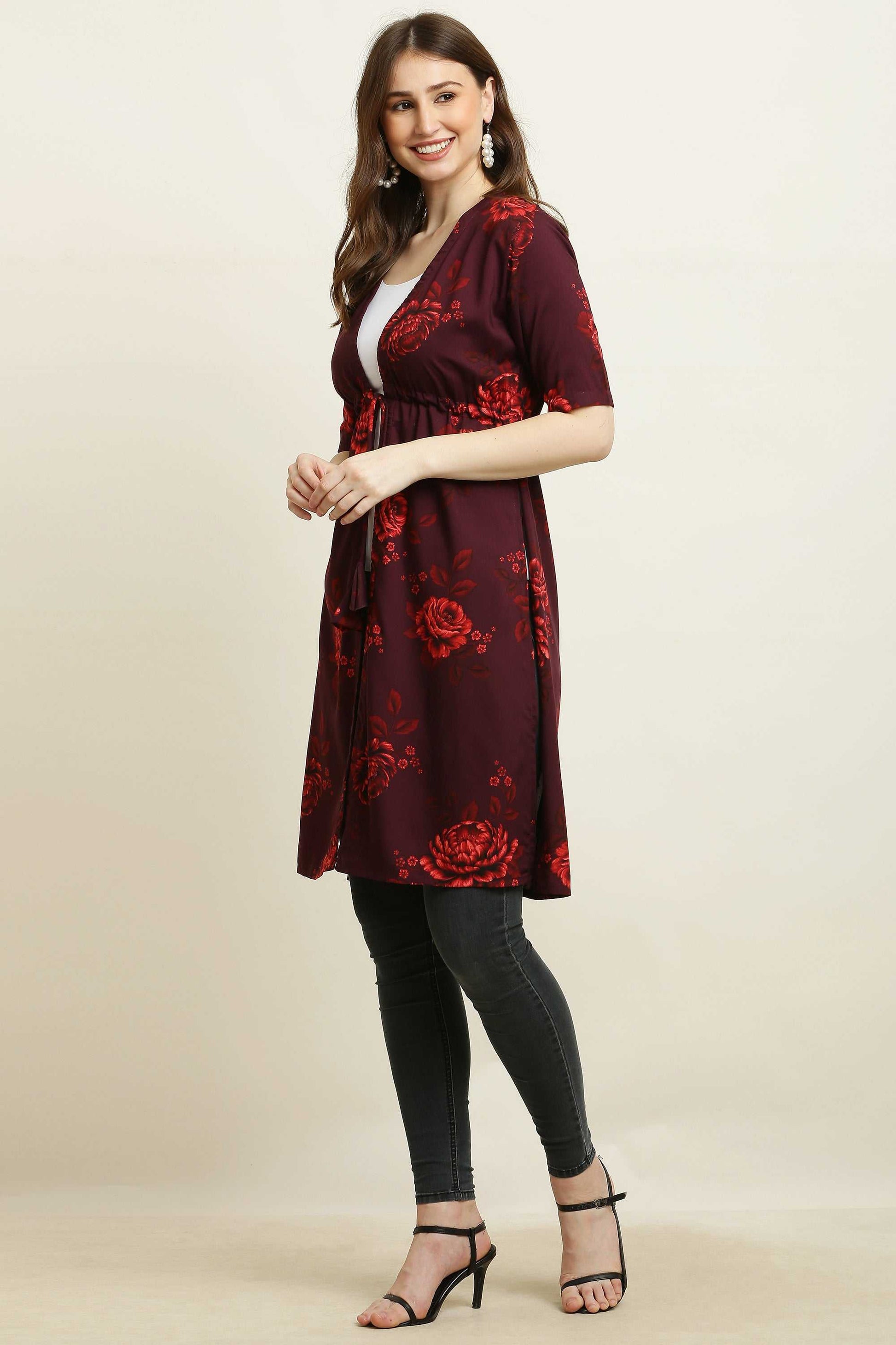 Rayon Printed Stylish Long Shrug