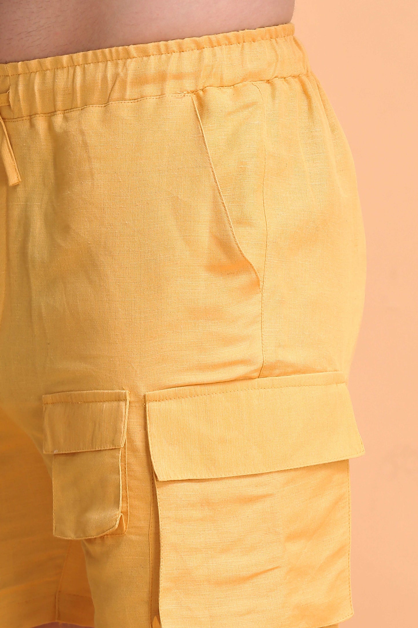 YoungBlok Men's Linen Cargo Shorts