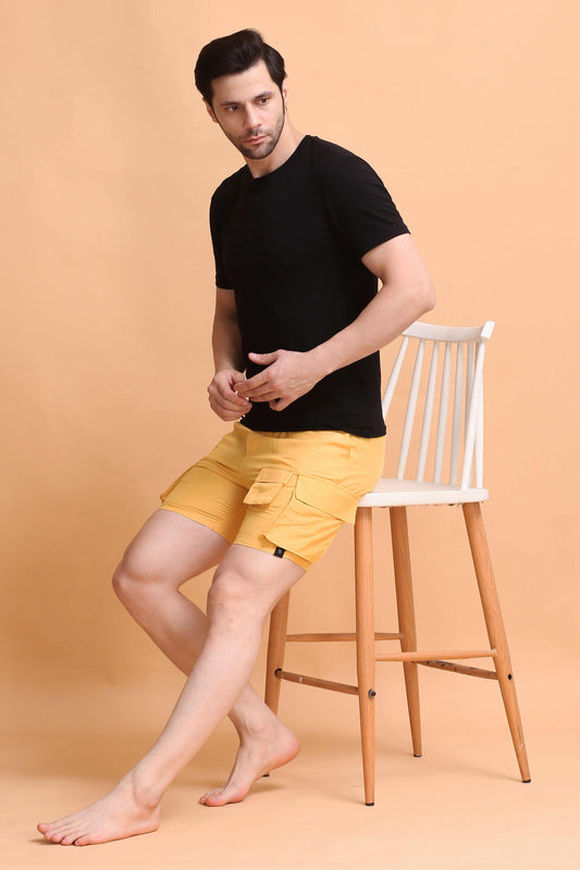 YoungBlok Men's Linen Cargo Shorts