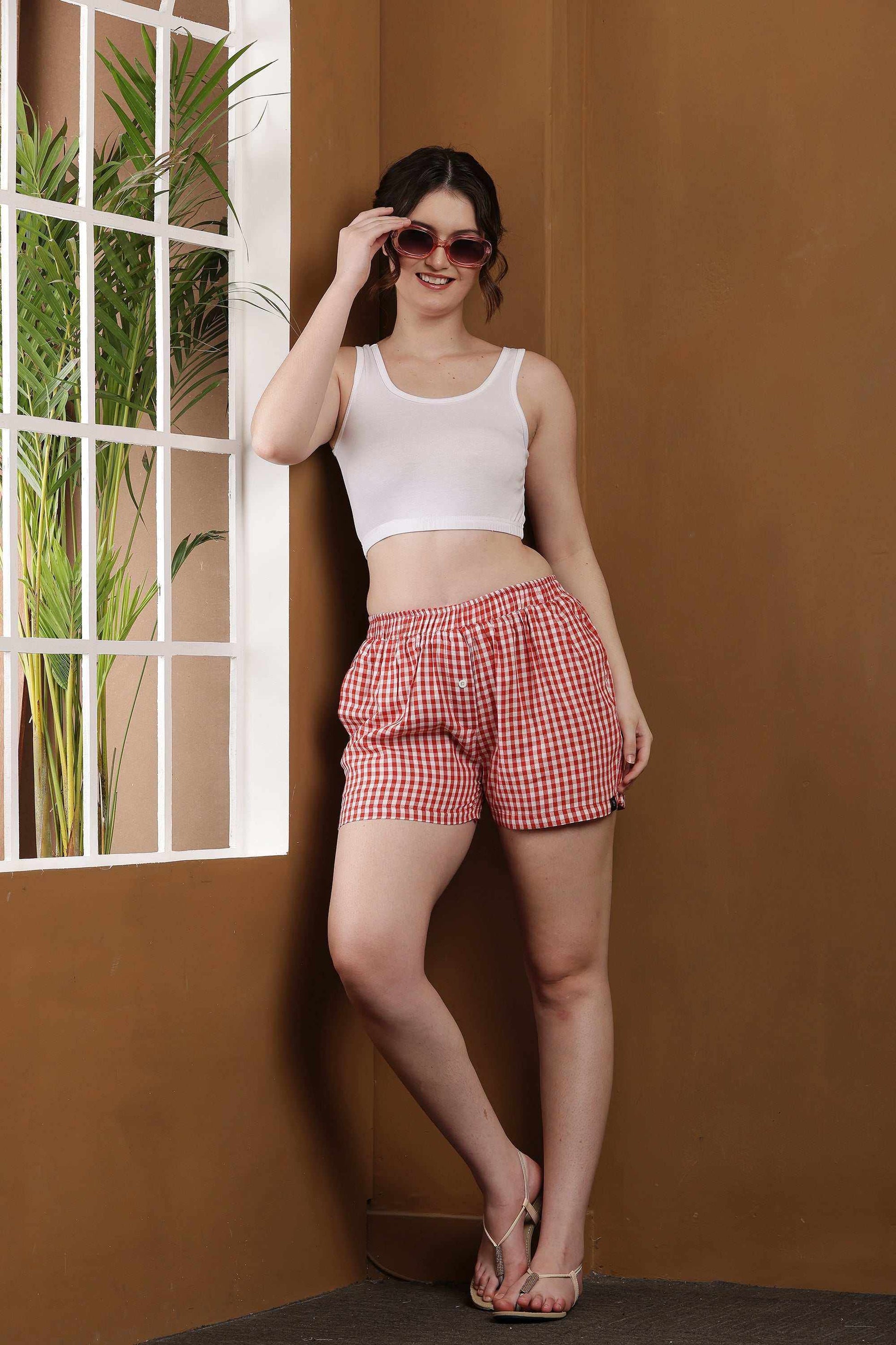 YOUNGBLOK Women's Cotton Boxer Shorts