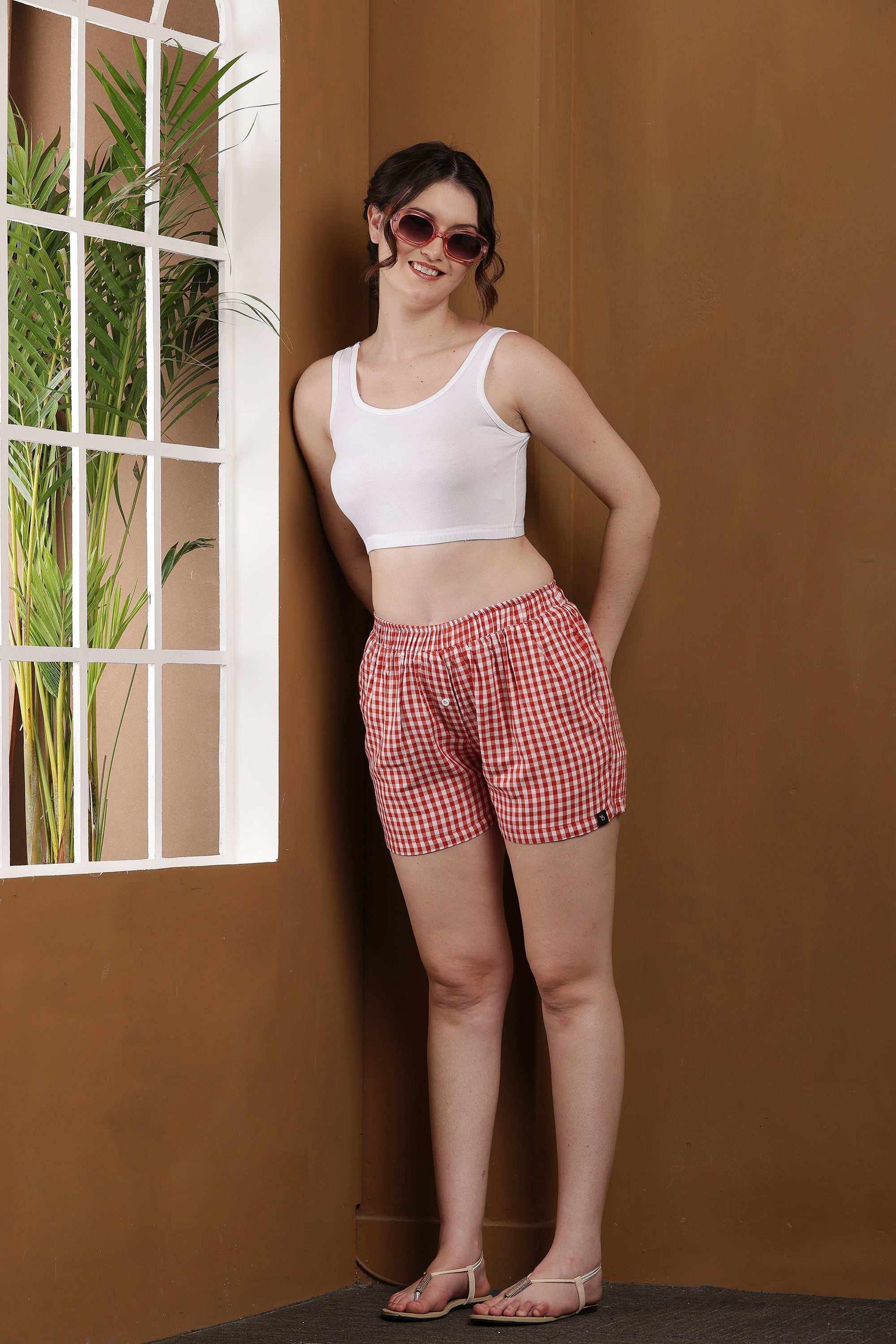 YOUNGBLOK Women's Cotton Boxer Shorts