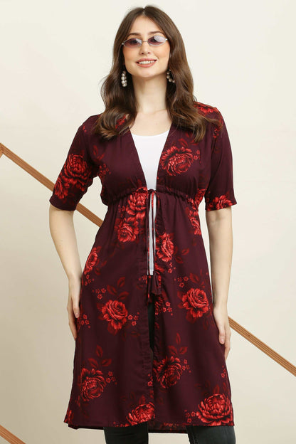 Rayon Printed Stylish Long Shrug