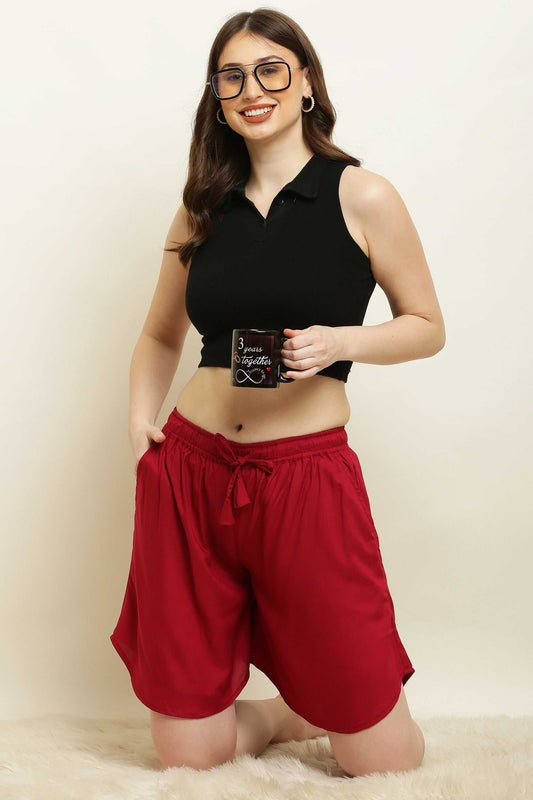 Women's Rayon Print Culotte Shorts